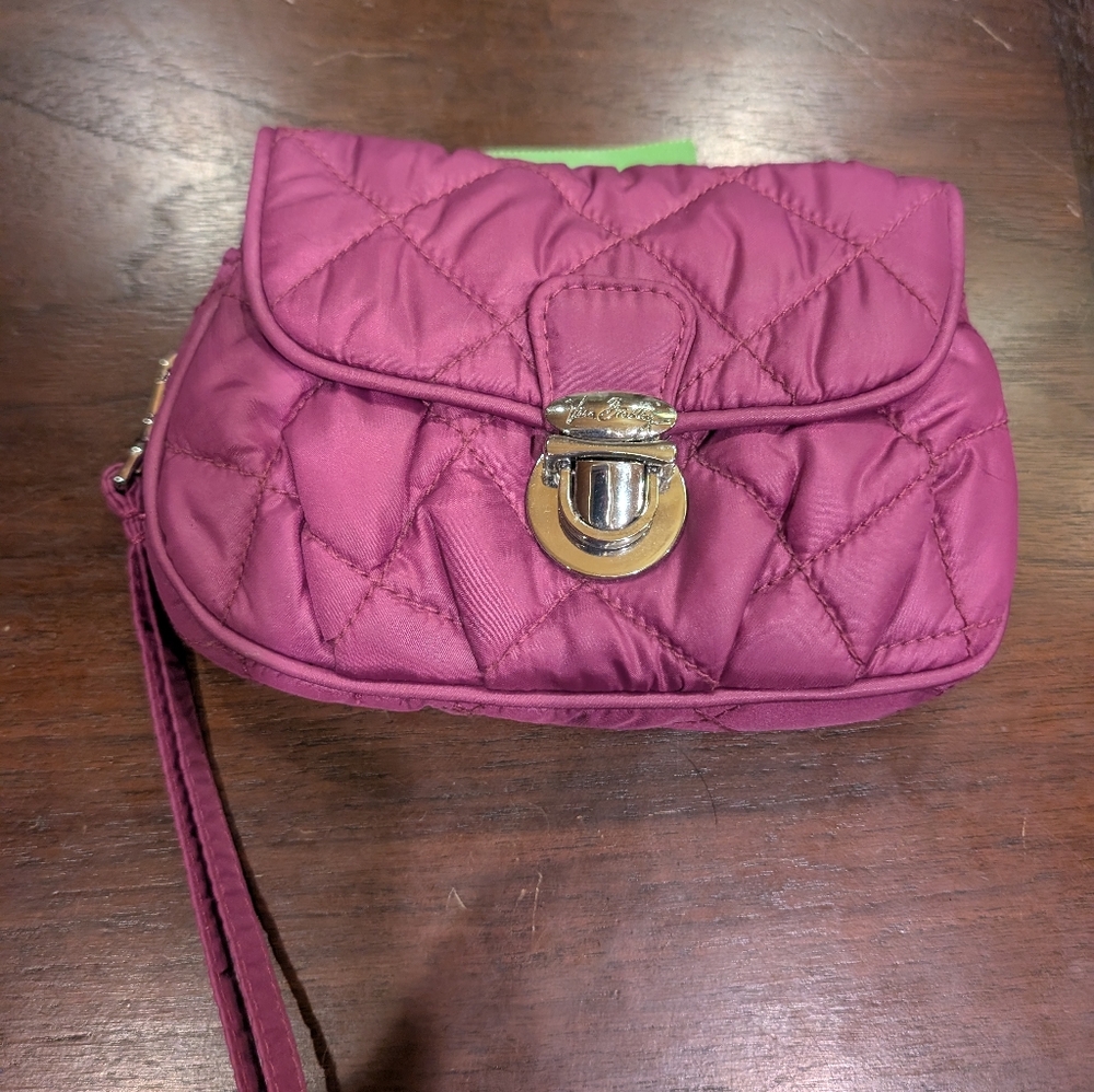 NWT Vera Bradley Puffy Wristlet With Slidelock, Berry